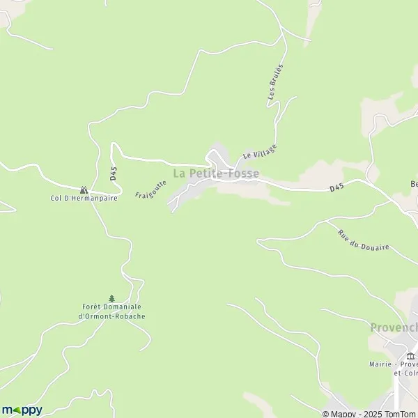 Plan La PetiteFosse carte de La PetiteFosse (88490) et infos pratiques